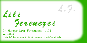 lili ferenczei business card